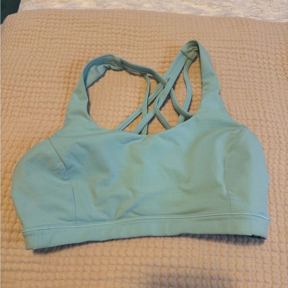 Blue Lululemon Free to Be Serene Bra
